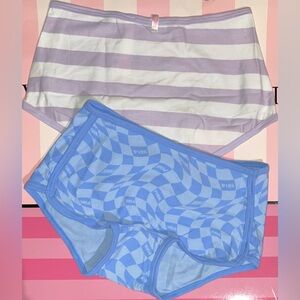 2 VS PINK Shortie panties bundle Victoria’s Secret Pink panties striped boyshort